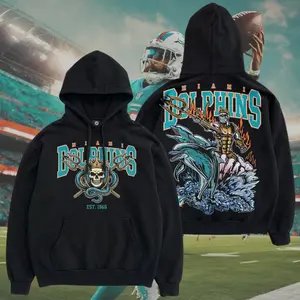 Vintage Miami Football Hoodie - Est. 1966 Retro Bootleg Style - Gameday Fan Apparel - Premium Streetwear Hoodie, Shirt for Football Fans, Viral on Tiktok, Y2k Style Menswear Long Sleeve Pullover