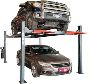 KT-4H110 11,000 Lbs 3.0HP 4 Post Car Lift Heavy Duty Four Post Auto & Truck Hoist, 84.5” Max Height 110V Hydraulic System Storage Service Car Lift(4H110)
