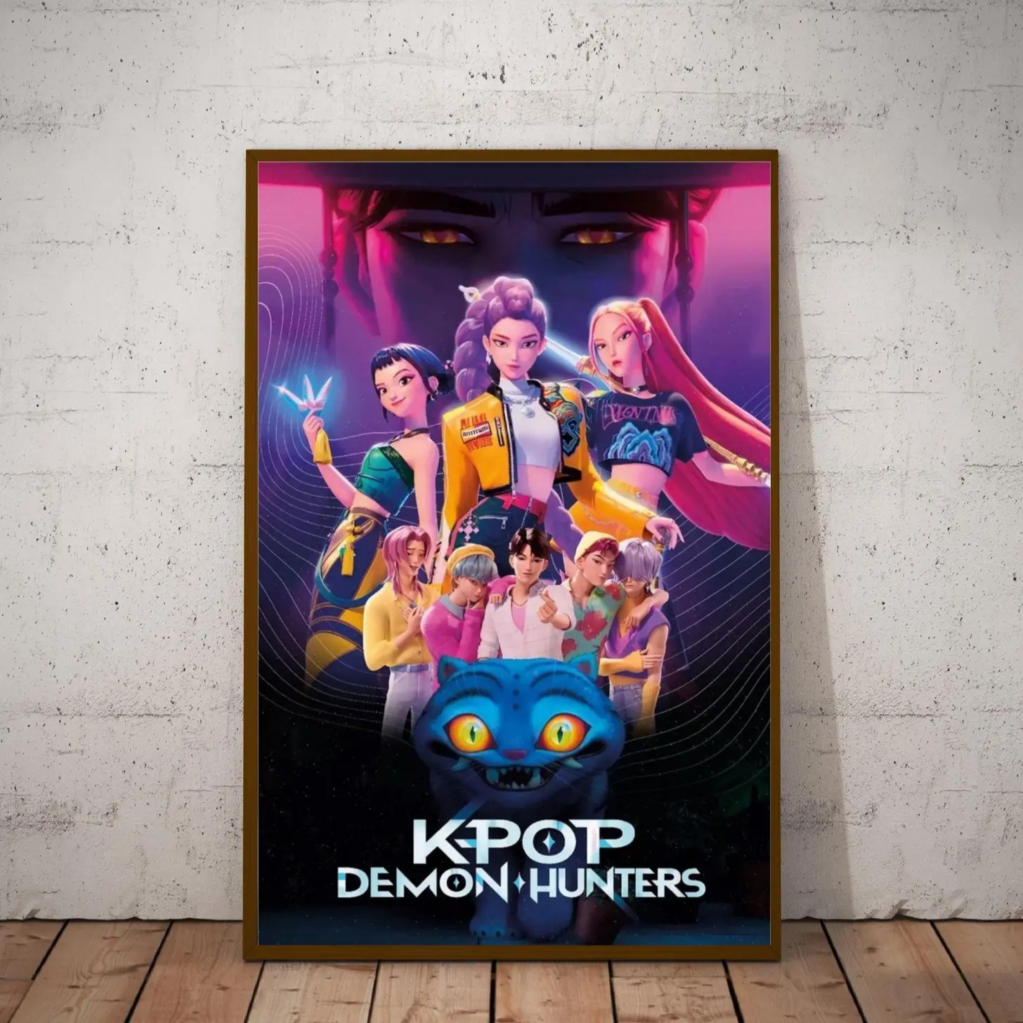 Kpop Demon Hunters Anime Art Poster, Cyberpunk Gamer Room Wall Art (UnFramed)