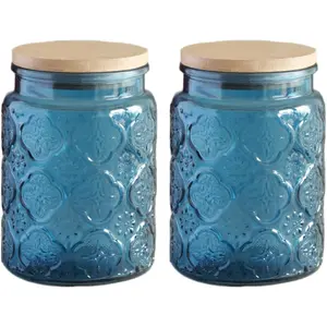 Vintage Glass Jars with Natural Bamboo Lids 700ml Decorative Storage Canisters for Kitchen Coffee Tea Cookies Candy Organiser Bottles Retro Charm Stackable Design - Silicone TikTokShopBlackFriday