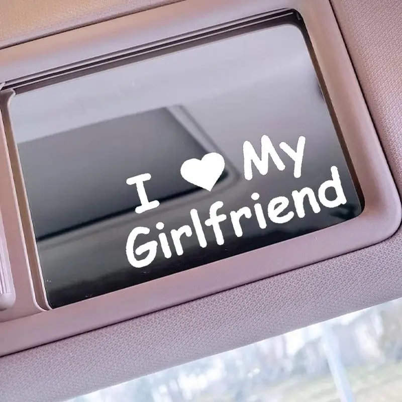 Creative Love My Girl Friend Car Stickers, 1 Count Letter Pattern Car Sticker, Decorative Car Decals For Car Body Window DIY, Car Exterior Decoration