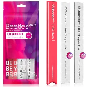 Beetles 3Pcs Professional Nail Files PRO Set - Peel & Stick Nail Board with 2Pcs Disposable 100/180 Grit Nail-Care Files for Natural Nails, Gel, Acrylic, and Fingernail  Manicure Cutics  #cozyvibes #effortlessbeauty