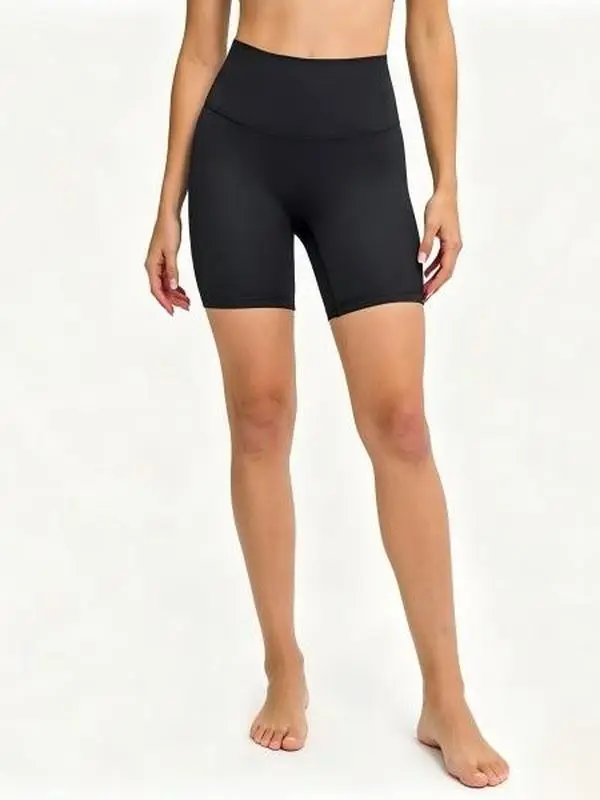 Female Casual Sporty Women's Sports Shorts, Unbranded New Summer Elastic-Fit Style with No Awkward Lines, Anti-Exposure, Nude-Feel for Running, Everyday Active DK067 - Fitness and Health Features Inclusive, Custom-Fit Women's Sports Shorts