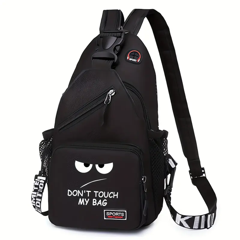 BIGWIG Printed Face Crossbody Athletic Bag - Nylon Shell Polyester Lining, Zip Fastener, Sturdy Hands-Free Gym Accessory for Adults, High-Capacity Adjustable Strap, Unisex, Easy-to-Clean, All Seasons