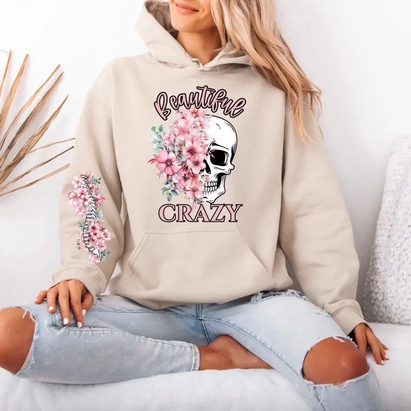Beautiful Crazy Gildan hooded Sweatshirt with Sleeve design unisex sizing womenswear comfortable soft Casual Pullover Tops Fabric Pocket Mint Green Green Spandex Cotton