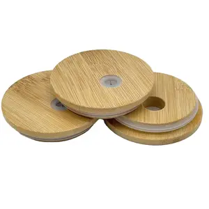 12oz 16oz & 25oz Glass can jars or tumbler bamboo replacement lids Drinkware