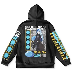 Rimuru Tempest V2 That Time I Got Reincarnated as a Slime Streetwear Hoodie - Ape Zip Hoodie - Hoodies Japanese Anime Style Zip Up Hooded Sweatshirts Men Women Fashion Y2k Oversized Pullovers