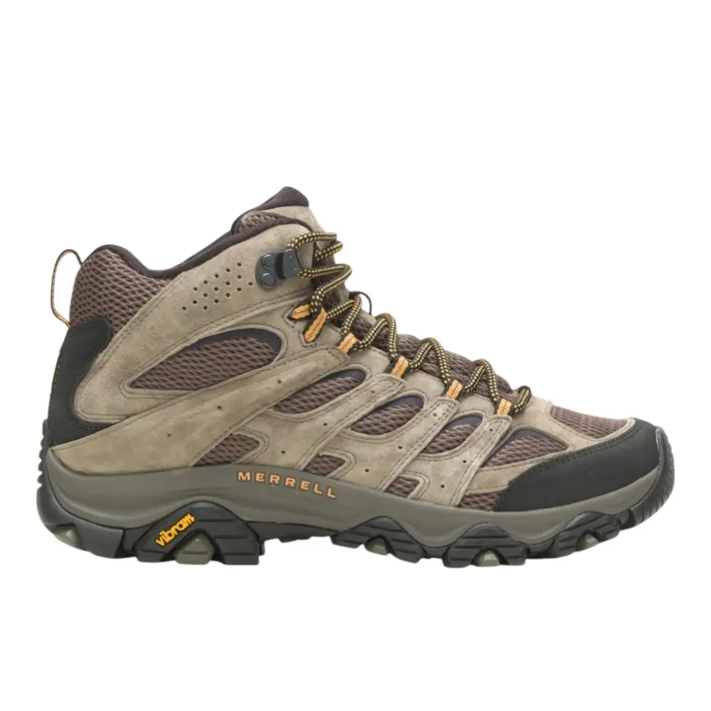 Merrell Mens Moab 3 Mid Lace Up Hiking Hiking Casual Boots Ankle - Brown Merrell Mens Moab 3 Mid Lace Up Hiking Hiking Casual Boots Ankle - Brown