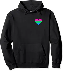 Polysexual Flag, LGBT, Love Heart Pocket Print, Pride March Pullover Hoodie - Lydiagarcia Shop 64B07SPYMRW2