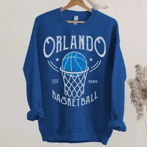 Orlando Basketball Est 1989 Vintage Unisex Royal Blue Sweatshirt, Orlando Basketball Team Gameday Hoodie, Basketball Retro Shirt, For Mom 44mydto6gfej