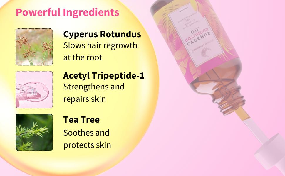 Cyperus Rotundus Oil - 60ml Natural Cyperus Rotundus Oil For Hair Removal, Moisturizing & Soothing Cyperus Oil For Reducing Body Hair Growth, Hair Removal Oil Ideal for All Skin Types