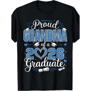 Plus Size Men's Graduation T Shirt for Class of 2026 Proud Grandpa of Graduate Humorous Senior Year Gift Soft Breathable Oversized Casual Comfortable for Graduation Parties Prom and Senior Week