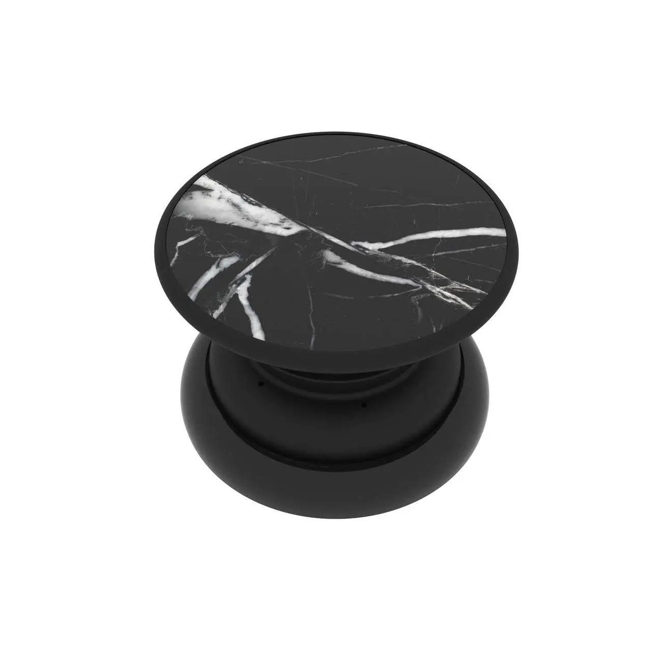Magnetic Phone Grip and Stand with built in magnets (Black-White Marble) Accessories Metal