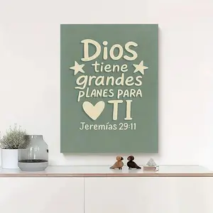 Faith‑Inspired Wall Decor, Canvas Print of Spanish Bible Verse "God's Plans For You" Jeremiah 29:11, Religious Scripture Art for Christian Home, Church & Office Decoration, good poster
