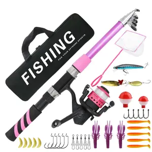 Telescopic Fishing Rod Set, Portable Lightweight Design, Includes Reel and Complete Bait Kit, Beginner Outdoor Fishing Gear