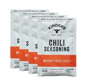 4 Pack Kinder's Woodfired Chili Seasoning for Slow Cooking, 1 oz Spice Flavor