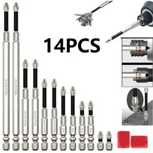 K7 Magnetic Cross Screwdriver Bit Set, 6 Pieces High Hardness Non-Slip Metal Bits for Power Tools, Replaceable Impact Bits, Concrete & Ceramic Drilling Hardware Accessories.#dealsforyoudays