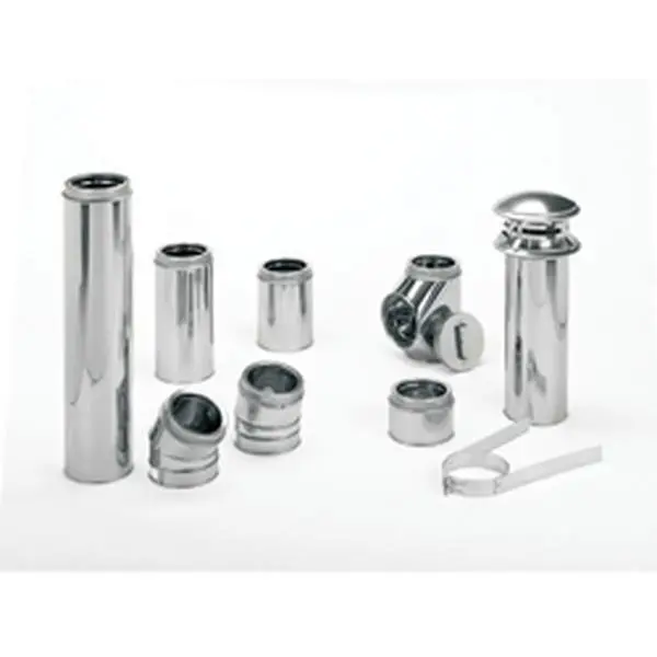 Duratech Factory-Built Chimney Pipe Length - 6x60 in, 430-Alloy Inner Line, Galvalume Outer Wall