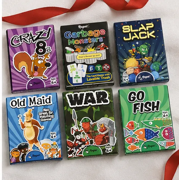 Kids Classic Card Game Set – 6 Family Games Including Go Fish, Crazy Eights, Old Maid, Slap Jack, War & Memory Match for Ages 4+
