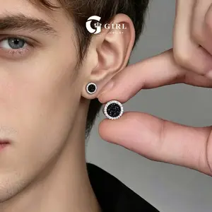 GGIRL Cubic Zirconia Magnetic Clip-on Earrings Unisex Round with Zirconia Beads Vintage Spiral Clasp Design Hypoallergenic Clip-on Earrings Suitable for Ears Without Piercings