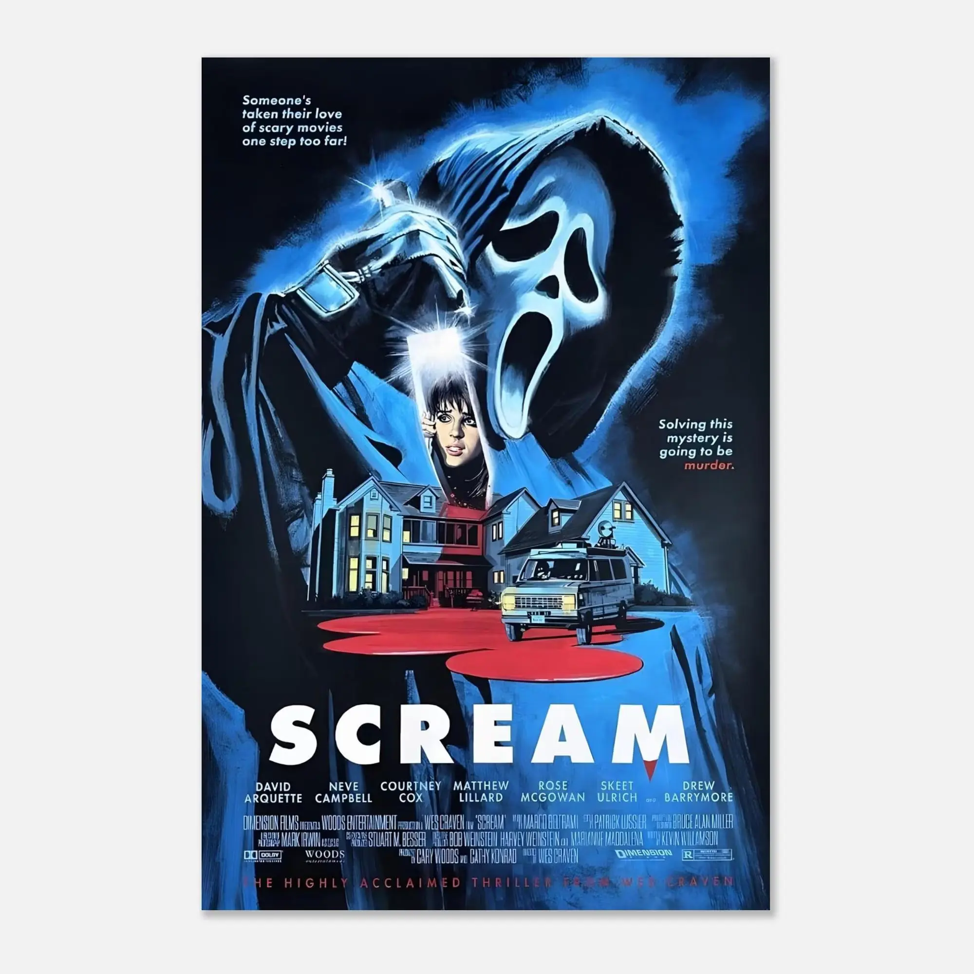 Scream (1996) Cult Movie Poster Vintage Horror Movie Print Classic Horror Movie Decor Horror Gift Vintage Style Wall Art Home Decor