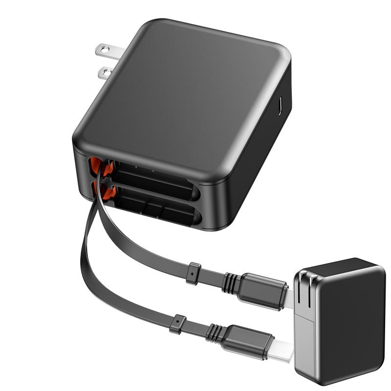 35W Retractable Wall Charger with Dual Charging Cables & 3-Port USB Hub, Fast Charging for iPhone, iPad, Tablets, Samsung, LG & More 35W Retractable Wall Charger with Dual Charging Cables & 3-Port USB Hub, Fast Charging for iPhone, iPad, Tablets, Samsung, LG & More