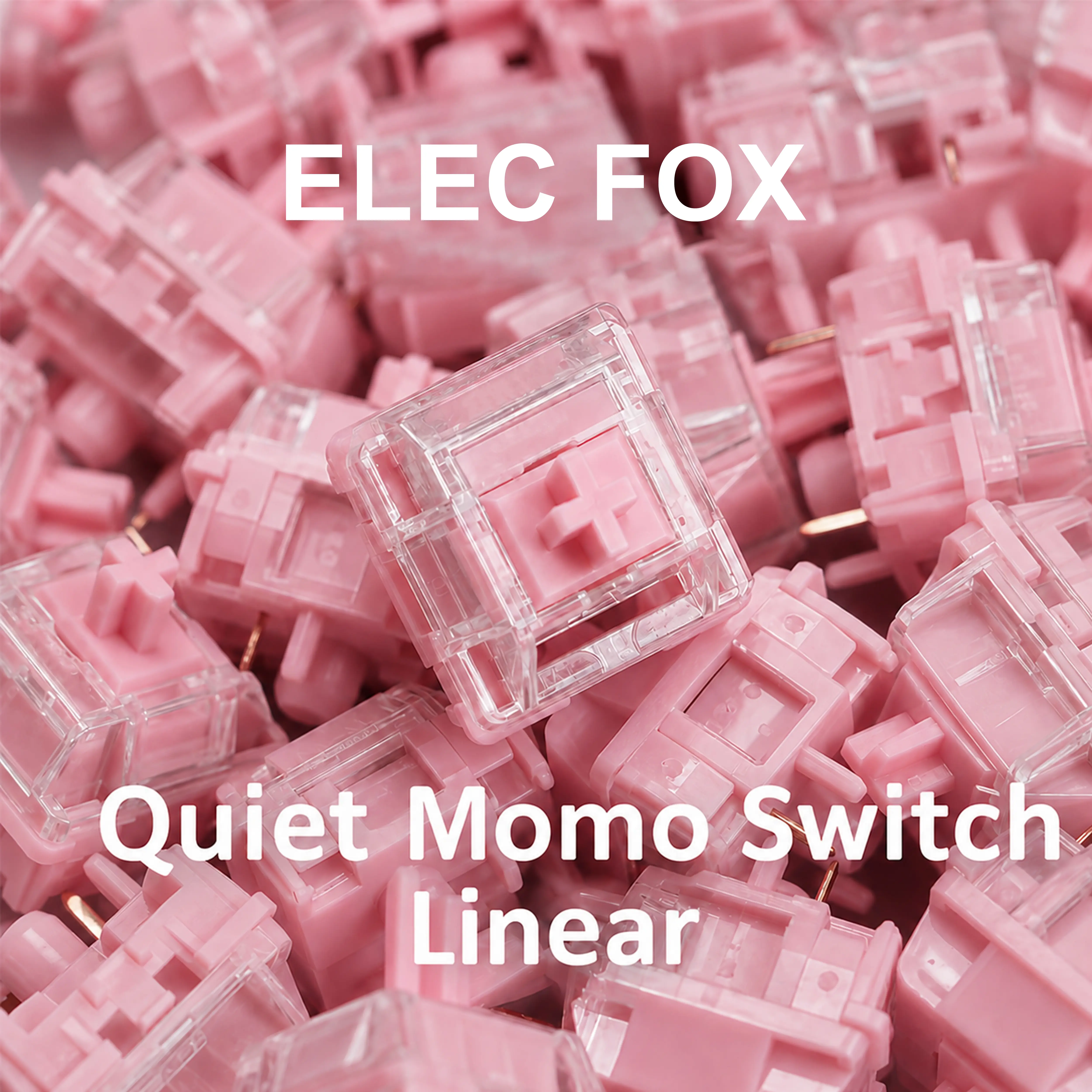 ELECFOX Quiet Momo Silent Linear Switches, Recommended for office use, Quiet and non-disruptive (36Pcs/Jar)(Same model as LUMI101 Silent Version Switches)