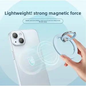 Silicone texture MagSafe magnetic phone ring stand, metal adhesive-free magnetic ring lazy desktop stand