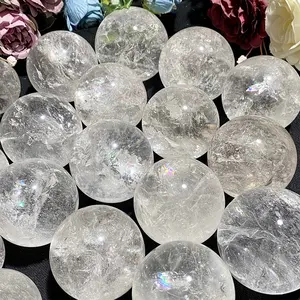 High Quality Rainbow Clear Quartz Crystal Sphere Polishing Massage Home Decor Energy Gem Crystal Ball