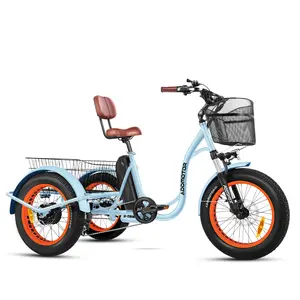 ADDMOTOR U-750 Electric Tricycle for Adults, 750W 48V 20Ah Tilting Electric Trike, 85 Miles Long Range, Step-Thru Fat Tire 3 Wheel E-Bike, Big Front & Rear Basket, Parking Brake
