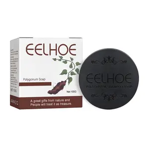EELHOE Fo-Ti Black Hair Shampoo Bar for Hair Growth and Itchy Scalp Relief with Glycerin and Root Strengthening Conditioner Foam 100g