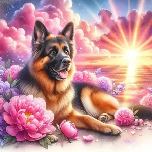 DIY 5D Diamond Painting Kit Dog Theme Full Drill Mosaic Craft, Home Wall Decor Gift 40x40cm, Perfect for DIY Art Projects