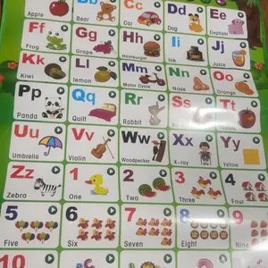 Talking Alphabet Poster for Toddlers, Interactive ABC & 123 Learning Chart with Music, Letter Sounds, Word Spelling & Animal Words, Preschool Language Toy