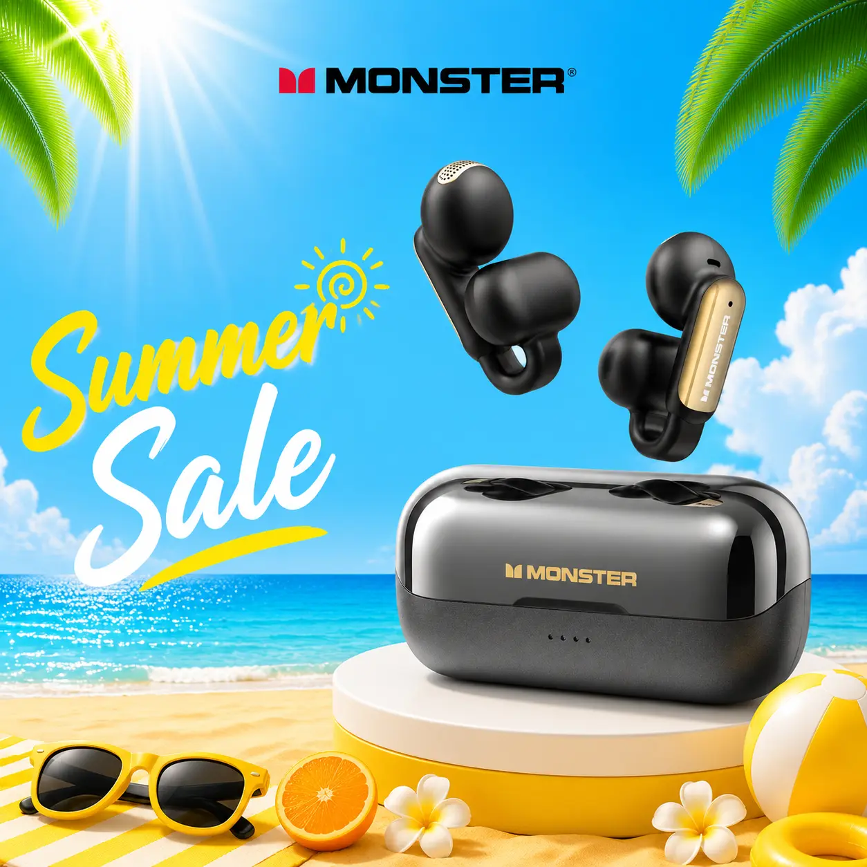 Monster Wireless Headphones BT 6.0, Waterproof Earphones with Noise Reduction for Sports Running, Cycling, Climbing, Driving Audio Electronic Earbuds Wireless  gaming  Cable Headset earphone head  phone Tws Hifi Stereo- SummerWins - DealsForYouDays
