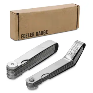 2pc Straight and Angled Feeler Gauge Set – Includes Inch and Metric Feeler Gauges