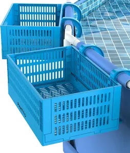 Poolside Storage Basket, Summer Foldable Above Ground Pool Storage Basket for Pool Toys, Towels, Beverages, Poolside Storage Box, Above Ground Pool Pool Accessories, Organiser Adjustable Cabinet Hollow