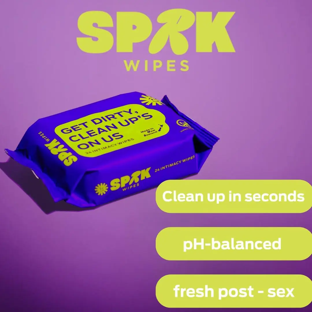 SPRKwipes Intimate Wipes for Sensitive Skin, 24ct Multi-Pack, Bamboo Fiber, 100% Biodegradable, pH Balanced, Alcohol & Paraben-Free, Whole Body & Toy Safe, Discreet Travel-Size for Couples