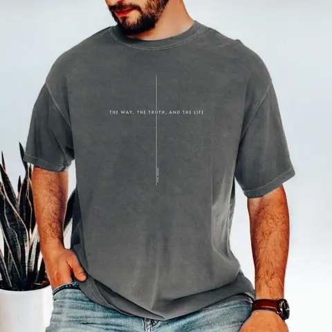 Comfort Colors John 14 6 Tee, Yeshua Tee, Jesus is King Merch, The Way the Truth the Life, Jesus Shirt, Mens Christian Tee, For Men