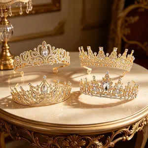 4 Pack Gold Queen Crowns – Rhinestone Tiara Headband with Combs, Sparkly Pageant Crown for Prom Quinceanera Birthday Cosplay Wedding tiktokshopspringglowup