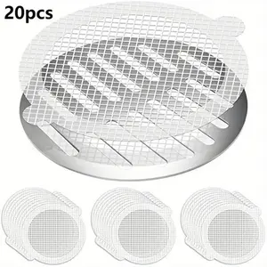 Disposable Shower Drain Hair Catcher, 20pcs/set Self Adhesive Anti-clogging Shower Drain Hair Catcher, Shower Drain Bathtub Stopper, Shower Drain Protector, Mesh Filter Sink Strainer Stickers, Bathroom Gadgets