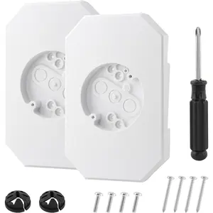2Pack Vinyl Siding Mounting Blocks, Vertical Lamps Mounting Plate Siding Light Blocks for 1/2 inch Lap Siding, Outdoor Light Mounting Block with Built-in Electrical Box White