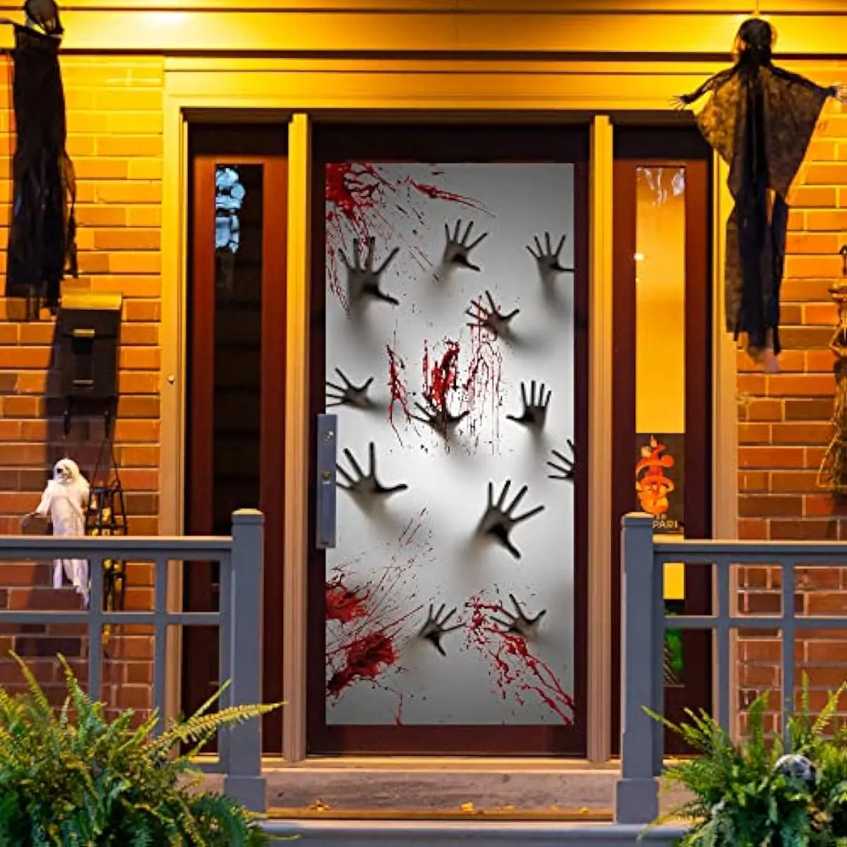 Halloween Door Cover DecorationsIndoor Zombie Hands, Halloween Haunted House Decoration Window Door Cover, 72" x 30" Party Supplies Favors for Garage Wall