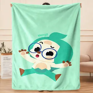 This Pinkfong-inspired flannel blanket, an exclusive gift for home, office, and camping trips, with personalized pattern design, modern style, and soft texture