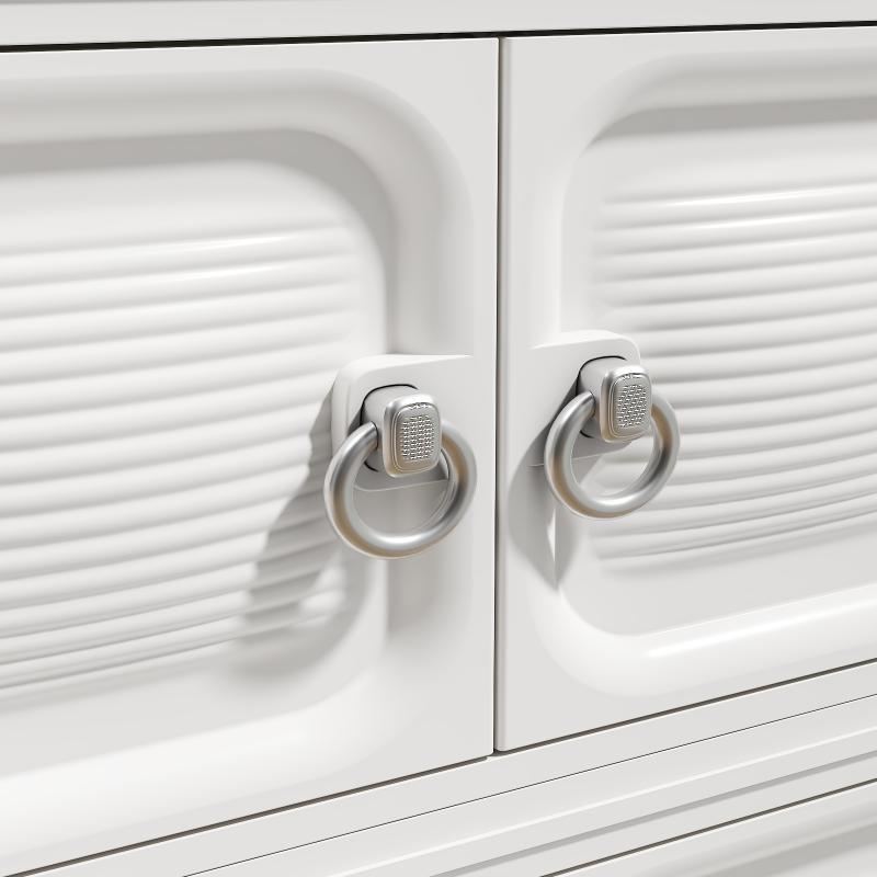 3/4/5 Tier White Foldable Storage Cabinet with Double Doors & Lockable Wheels – Stackable Modular Plastic Organizer with Ring Handles, Tool-Free Assembly Collapsible Rolling Storage Bin for Bedroom, Living Room & Home Organization, Space-Saving Design