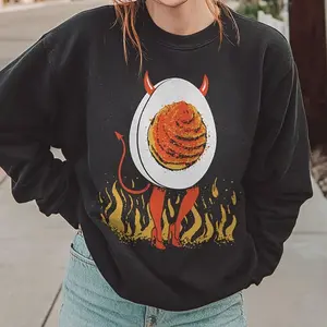 Deviled Egg Sweatshirt - Funny Thanksgiving Crewneck for Women