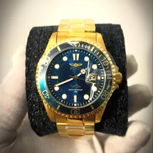 Invicta Pro Driver Gold Plated Watch with Blue Dial and Water Resistant 100M Features