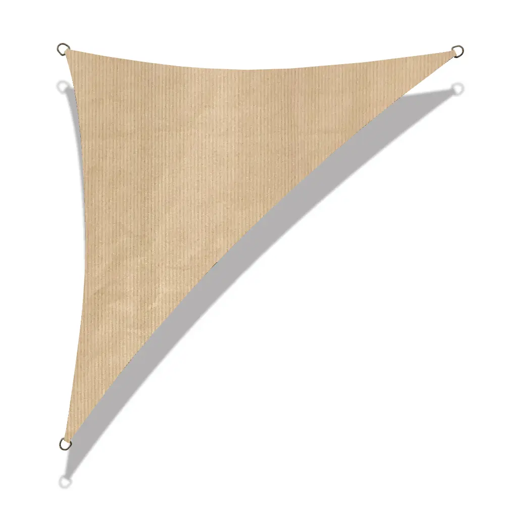 Sun Block UV-Treated Triangle & Rectangle Sun Shade Sail Shade Canopy Cover Patio Pergola in Beige mesh  shade backyard garden