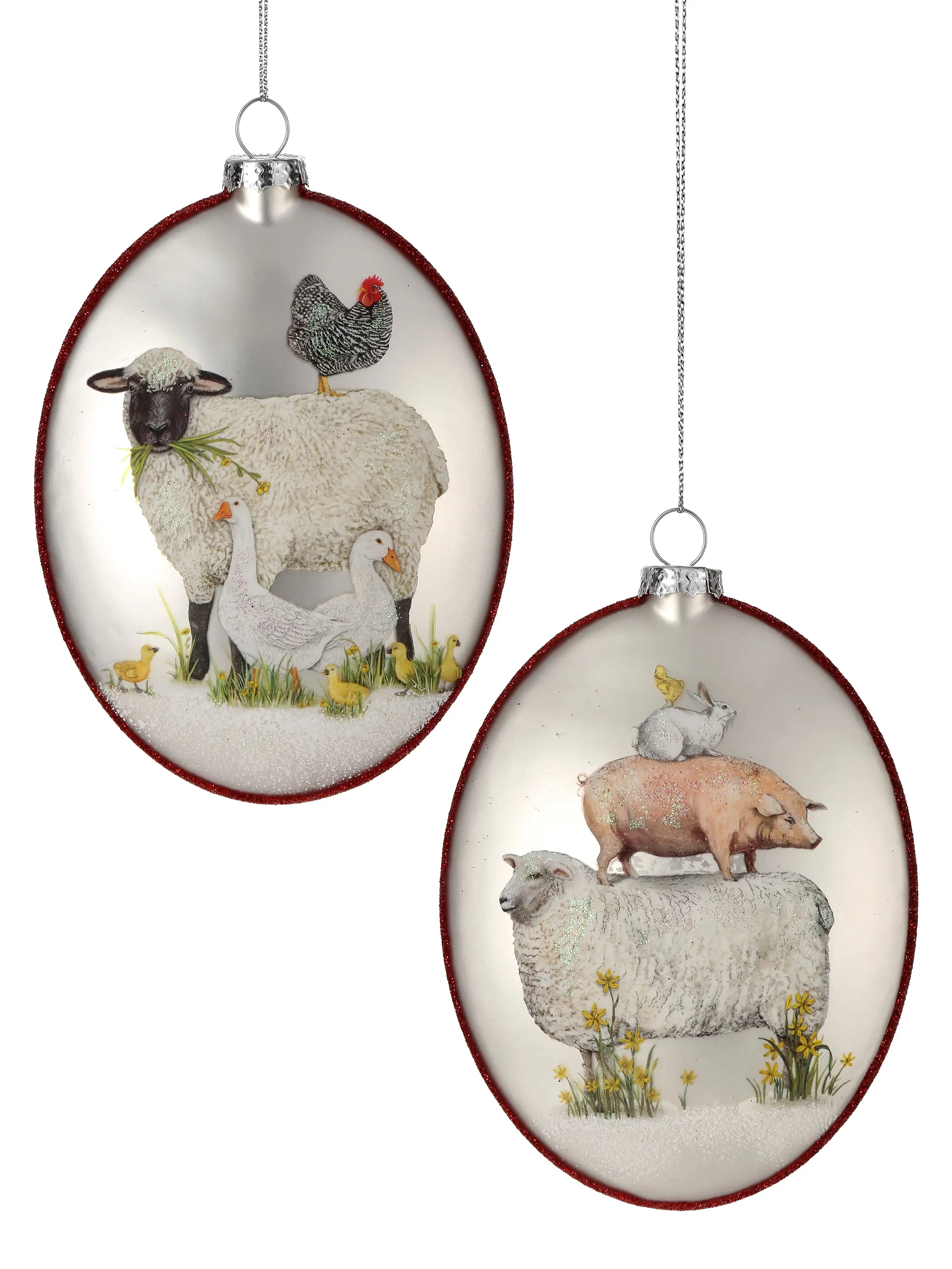 6” Sheep/Farm Animal Christmas Ornament