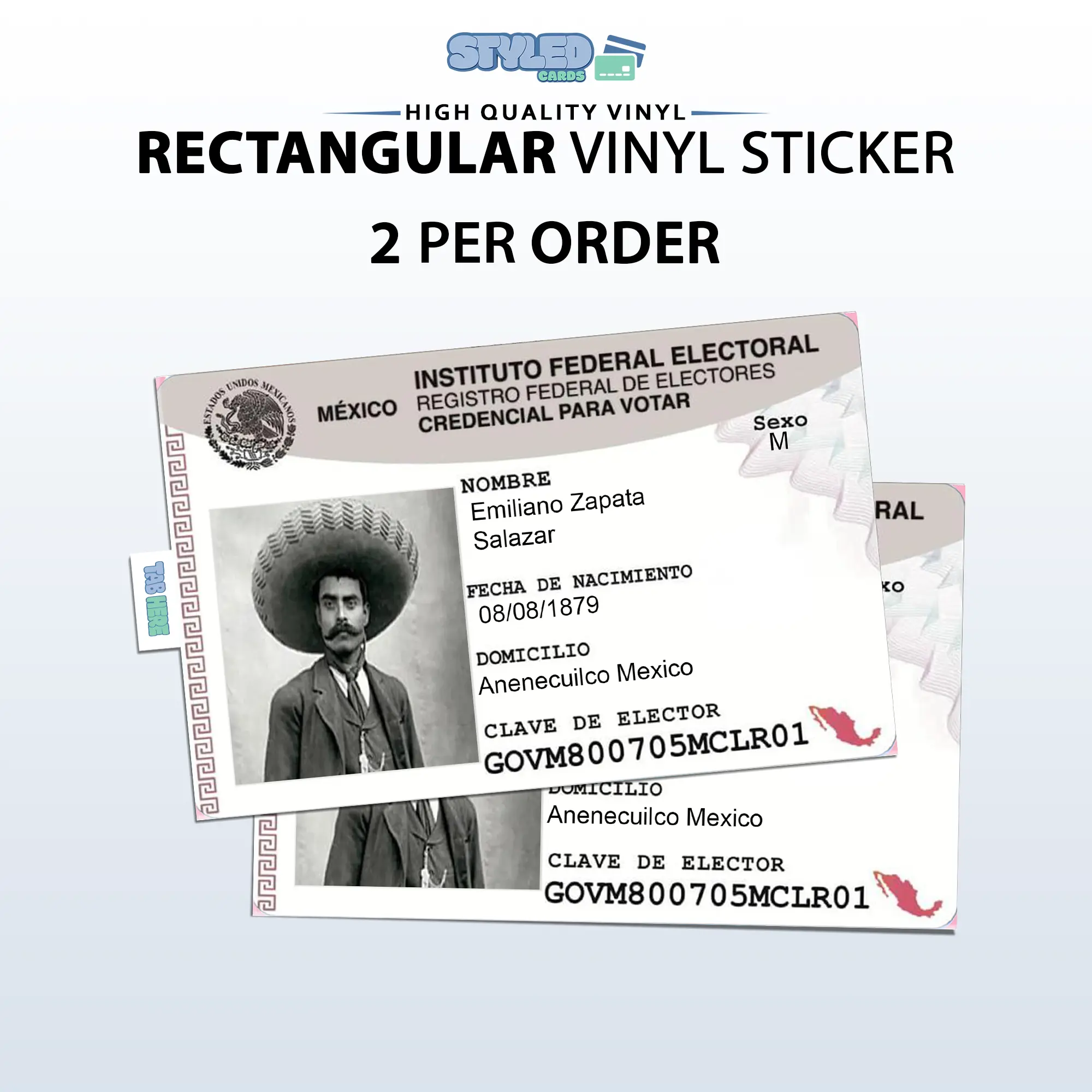 ZAPATA rectangle vinyl sticker ZAPATA rectangle vinyl sticker