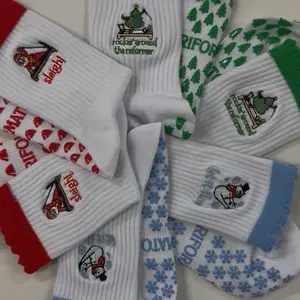 Holiday Pilates Barre Yoga Grip Socks